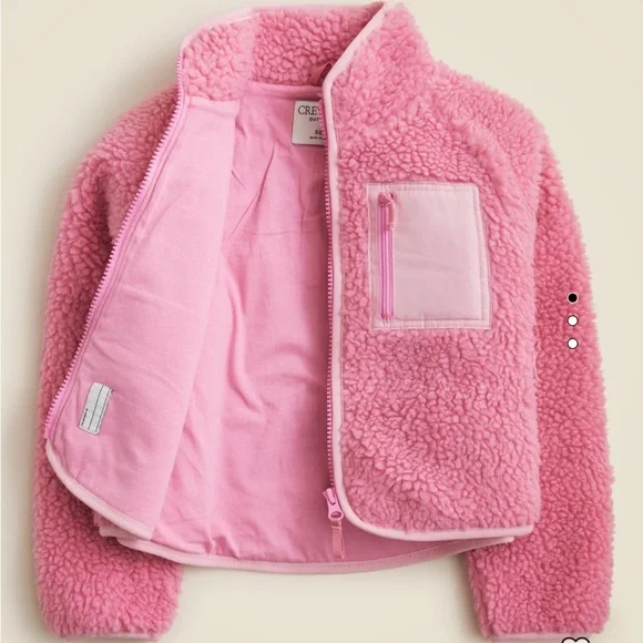 NWT J.Crew Girls Sherpa Zip Up Jacket - Picture 3 of 3